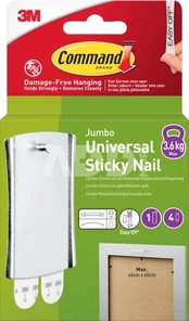 3M Command Jumbo 1 Hook+4 Strips Large 17048-1