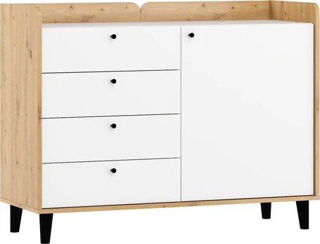 Komoda Meblocross Dolce Dol-03 1D4S, ruda/balta