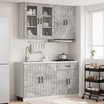Virtuvės vienetas LUCCA 4 pcs Betono pilka Apdirbta mediena