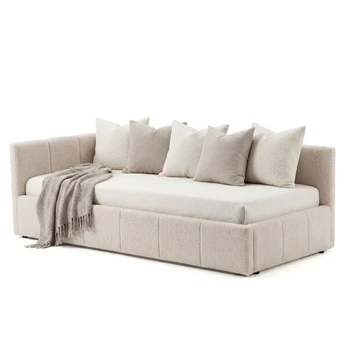 Lova CLAURA-L|90x200|Smėlio #8|Boucle