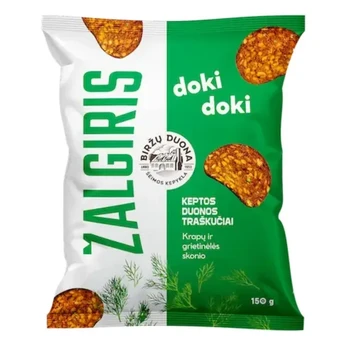 Keptos duonos traškučiai krapų ir grietinėlės skonio DOKI DOKI ŽALGIRIS, 150 g