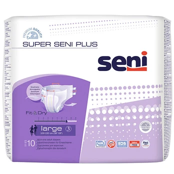Sauskelnės Seni Super Plus, Large, 10 vnt.