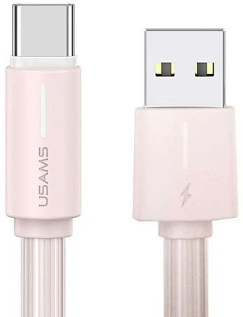 USAMS Kabelis USB-C 3A YU Series 1m USB-C/USB-C rožinis/pink SJ732USB04 (US-SJ732)