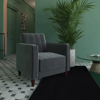Fotelis Dorel Home Pin Tufted, pilkas