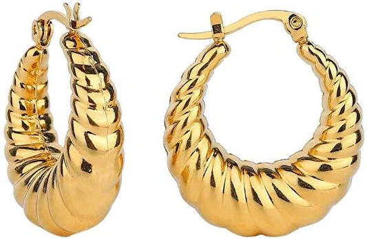 Troli Elegant auksinis-plated steel hoop earrings