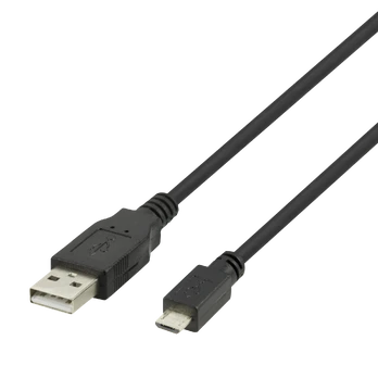 Kabelis DELTACO USB 2.0 Micro B, 2.4A, 3m, juodas / USB-303S-K / R00140010