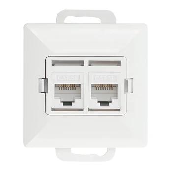 Išpardavimas // Gniazdo 2xRJ45 Cat5 Pearl, RJ45-5CAT/P2, biały