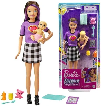 Lėlė auklė Barbie Skipper su priedais