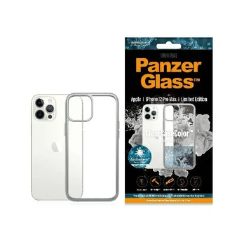 Dėklas PANZERGLASS CLEAR CASE IPHONE 12 PRO MAX ANTIBACTERIAL Sidabrinis