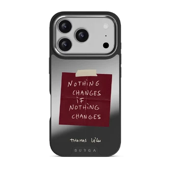 Nothing Changes - iPhone 17 Pro Case, Elite Mirror Dark (MagSafe) / Silver