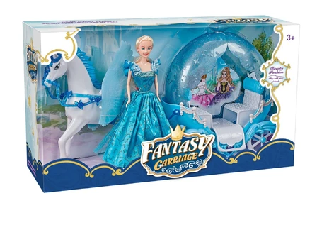 Carriage with Horses + Doll Set