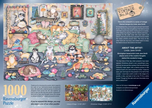 Dėlionė Ravensburger Cats, 70 cm x 50 cm, 1000 vnt.