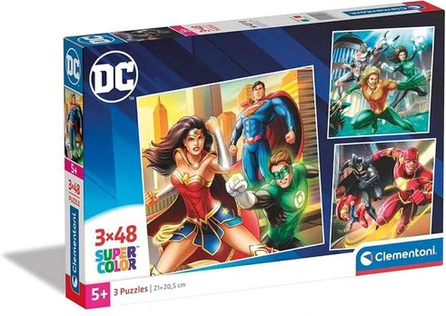 Clementoni CLE puzzle 3x48 Square DC Comics Justice 25296