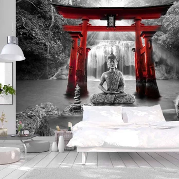 Artgeist Fototapetas - Buddha Smile (Raudona)