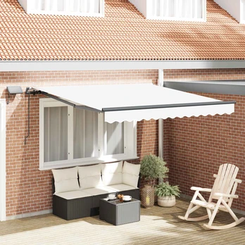 rankinė įtraukiama markizė su LED balta 300x250 cm
