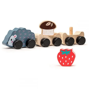 Maksik Cubika Medinis žaislas Wise Hedgehog Wagons Braškių grybas 15467