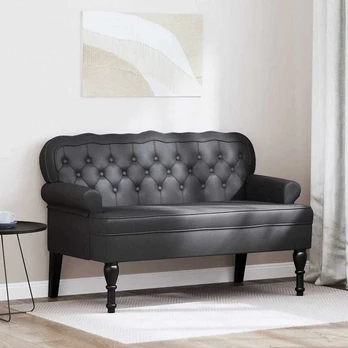 Česterfildo suolas Juoda 119.5 x 64.5 x 75 cm Dirbtinė oda