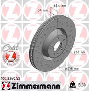 Stabdžių diskas ZIMMERMANN 100.3360.52 kaina