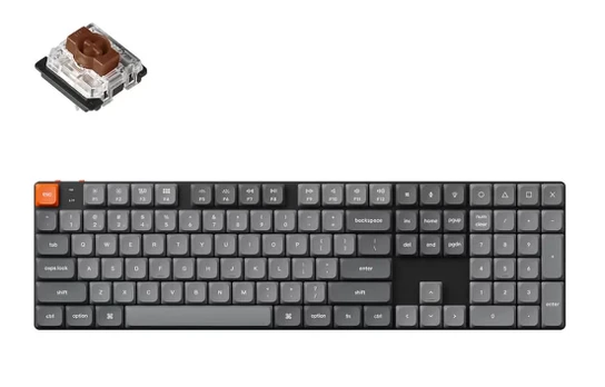 Klaviatūra Keychron K5 Max Full Size Brown Switch Juodas