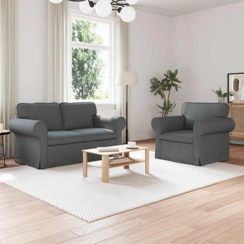Sofa 2 pcs Tamsiai pilka Metalas