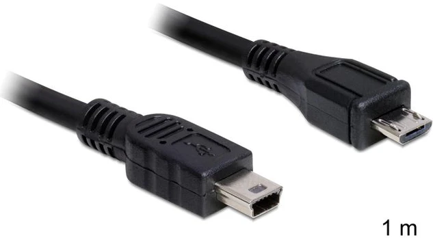 DELOCK cable USB micro-B St/ USB mini St 1m