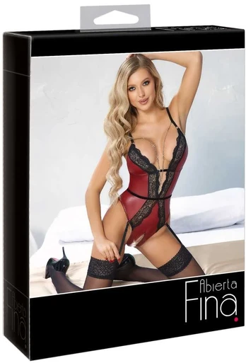 Abierta Fina Body red/black L glaustinukė