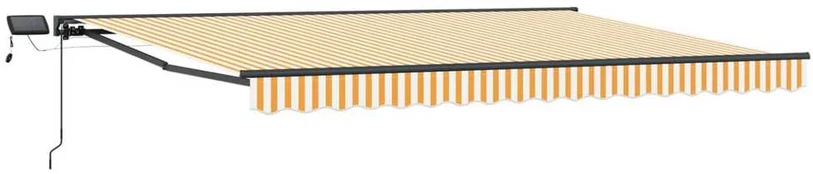 Rankinis markizės rėmas su LED Geltona ir balta 4 × 3,5 m