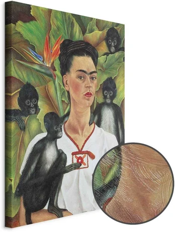 Artgeist Paveikslas - Frida Kahlo – Self-Portrait with Monkeys