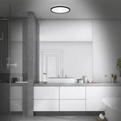 LED vonios lubų šviestuvas „Slim Drip“, juodas, Ø 42 cm, IP44