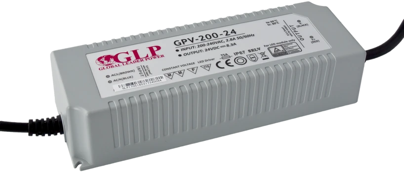 200W LED Maitinimo šaltinis GPV 24V IP67