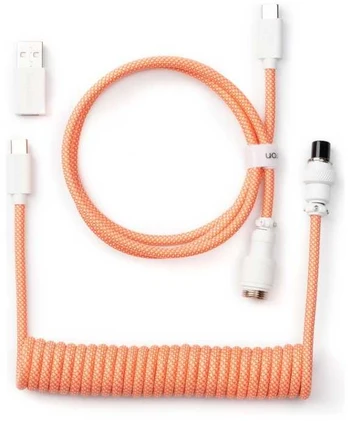 Pelė Keychron Coiled Aviator Cable Rožinė Oranžinis