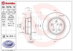 Stabdžių diskas BREMBO 08.7878.11 kaina