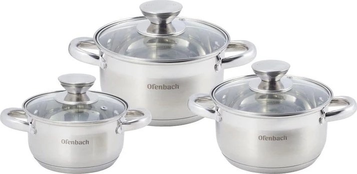 Ofenbach Basic plieninių puodų komplektas, dujų indukcija 6 vnt.