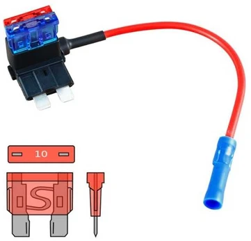 Ampire Electronics Flachsicherungsadapter mit 10cm Kabelis Stromdieb (18250)