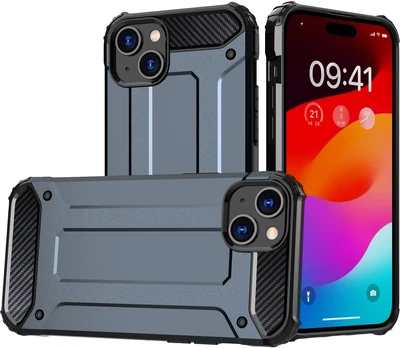 Hurtel Hibridinis „Hybrid Armor“ dėklas iPhone 15 Plus – mėlynas