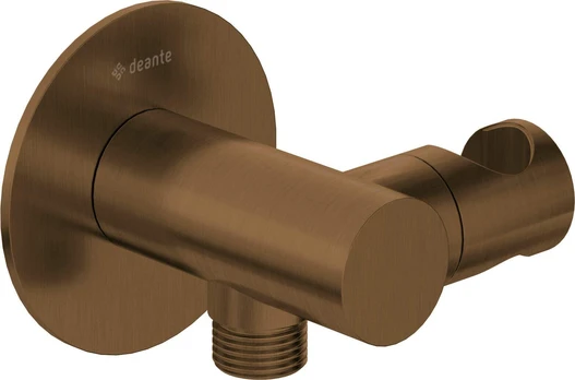 Round angled connector with handset holder