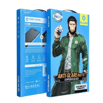 LCD apsauginis stikliukas 5D Mr. Monkey Glass (Strong Matte) Apple iPhone 12 Pro Max juodas