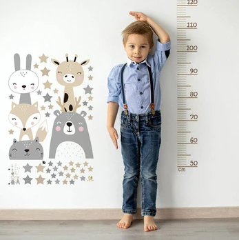 Vaikiškas sienų lipdukas - ūgio matuoklė Boho