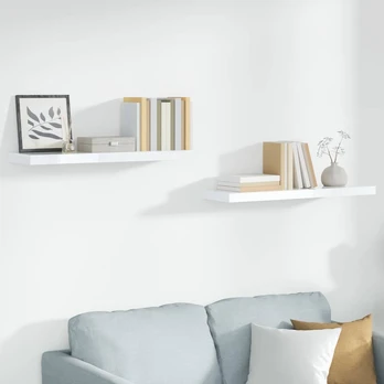 Pakabinamos lentynos, 2vnt., baltos, 90x23,5x3,8cm, mdf