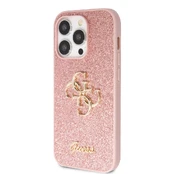 Dėklas Guess Glitter Script Big 4G - Apple iPhone 15 Pro Case pink kaina