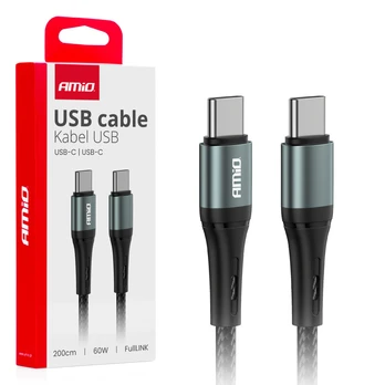 USB-C - USB-C 60W įkrovimo laidas 200 cm FullLINK AMIO-03915