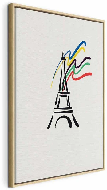 Artgeist Paveikslas - Eiffel Tower and Colorful Ribbons