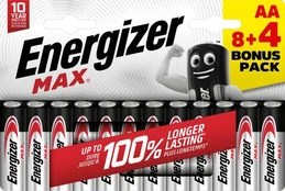 Energizer MAX AA 8+4 zdarma 1.5V alkalické