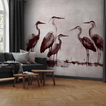 Artgeist Fototapetas - Herons painted with ink