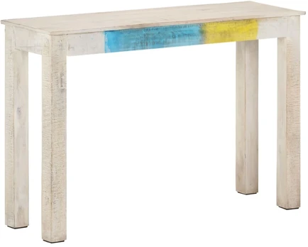 Konsolinis staliukas, baltas, 115x35x77cm, mango mediena