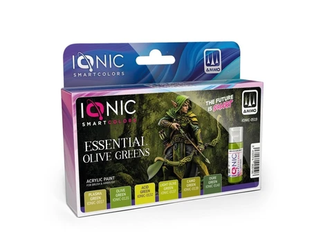 IONIC Essential Olive Greens akrilinių dažų rinkinys, 6 spalvos 0519