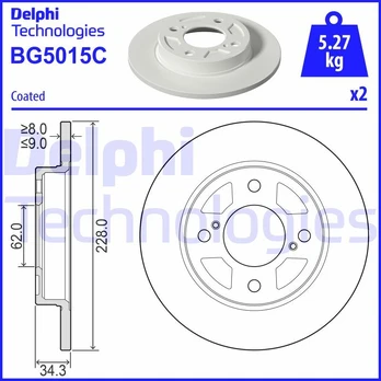 Stabdžių diskas DELPHI BG5015C