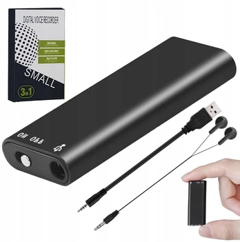 Mini šnipinėjimo diktofonas pasiklausymui aptikti 8gb įkrovimas per usb