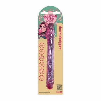 BUBBLEGUM BLAST LOLLIPOP LOOP Rožinis CLASSIC JELLY 9,8 INCH DOUBLE DONG
