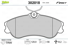 Stabdžių trinkelių rinkinys, diskinis stabdys VALEO 302018 kaina